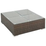 vidaXL Salon de jardin 8 Pièces avec coussins résine tressée marron