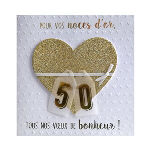 Carte de voeux glamour - noces - pour vos noces d'or