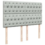 vidaXL Sommier à lattes de lit et matelas Gris clair 160x200cm Velours