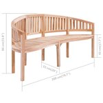 vidaXL Banc de jardin en forme de banane 200 cm bois de teck solide