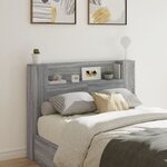 vidaXL Armoire tête de lit avec LED sonoma gris 140x16 5x103 5 cm