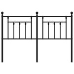 vidaXL Tête de lit métal noir 135 cm