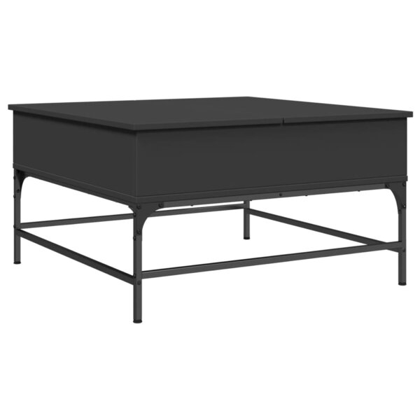 vidaXL Table basse noir 80x80x45 cm bois d'ingénierie et métal