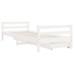 vidaXL Cadre de lit enfant tiroirs blanc 90x200 cm bois de pin massif