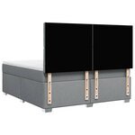 vidaXL Sommier à lattes de lit avec matelas Gris clair 180x200cm Tissu