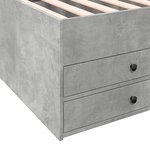 vidaXL Lit de jour et tiroirs gris béton 100x200 cm bois d'ingénierie