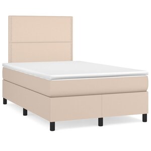 vidaXL Sommier à lattes de lit avec matelas Cappuccino 120x200 cm