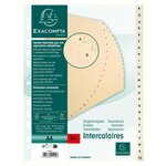 Intercalaires Imprimés Carte Peau 155g 24 Positions De A À Z - A4 - Ivoire - X 10 - Exacompta