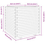 vidaXL Jardinière 70x70x72 5 cm bois de pin massif