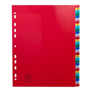 Intercalaires Imprimés Numériques Pp Couleurs 12/100e - 31 Positions - A4+ - Assorties Vives - X 20 - Exacompta