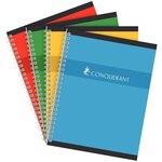 Cahier spirale 180 pages 5x5 70 g  couverture carte recyclée  format 17 x 22 cm CONQUERANT