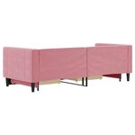 vidaXL Lit de jour avec gigogne et tiroirs rose 80x200 cm velours