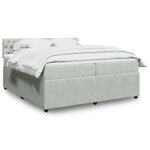 vidaXL Sommier à lattes de lit et matelas Gris clair 200x200cm Velours