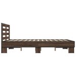 vidaXL Cadre de lit chêne marron 120x200 cm bois d'ingénierie et métal