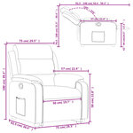 vidaXL Fauteuil inclinable Gris clair Velours