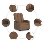 vidaXL Fauteuil inclinable Marron Tissu