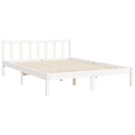 vidaXL Cadre de lit avec tête de lit blanc 140x190 cm bois massif