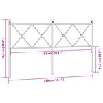 vidaXL Tête de lit métal blanc 150 cm