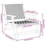 vidaXL Ensemble de Chaises de Jardin avec Table - 5 Pièces  Noir et Blanc  Bois d'Acacia Massif