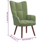 vidaXL Chaise de relaxation Vert clair Velours