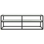 vidaXL Meuble TV noir avec verre marbre blanc 120x40x40 cm