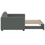 vidaXL Lit de jour avec lit gigogne gris foncé 90x190 cm tissu