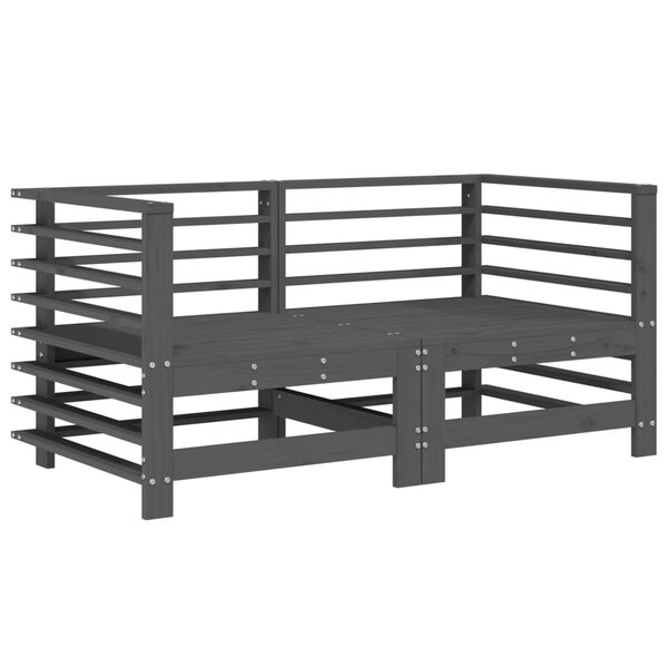 vidaXL Canapés d'angle de jardin 2 Pièces gris bois de pin massif