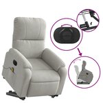 vidaXL Fauteuil inclinable de massage électrique gris clair