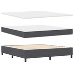 vidaXL Lit à ressorts avec matelas & lumière LED gris foncé en tissu en velours côtelé