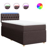 vidaXL Sommier à lattes de lit avec matelas Marron foncé 100x200 cm