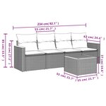 vidaXL Salon de jardin avec coussins 5 Pièces beige résine tressée