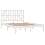vidaXL Cadre de lit Blanc Bois de pin massif 150x200 cm Très grand