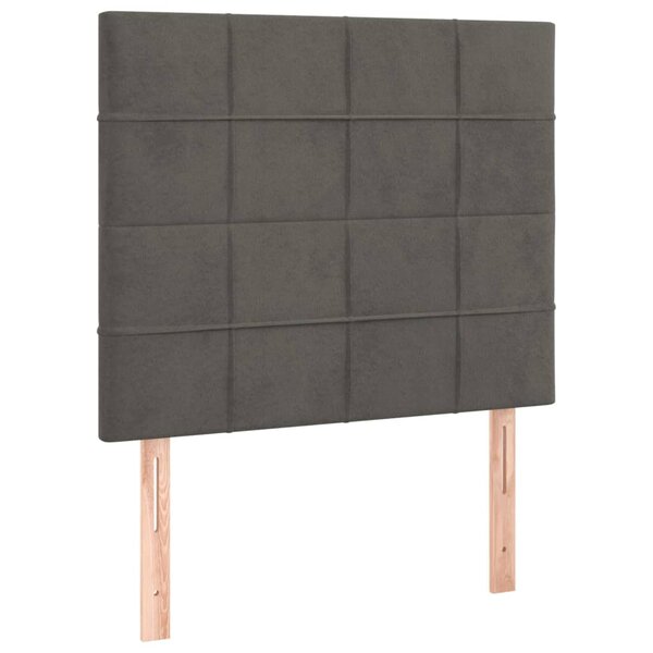 vidaXL Têtes de lit 2 Pièces Gris foncé 80x5x78/88 cm Velours