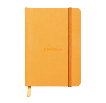 RHODIARAMA carnet souple ORANGE 10,5x14,8cm ligné 144p pap ivoire Clf 90g ferm... CLAIREFONTAINE