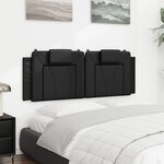 vidaXL Coussin de tête de lit noir 120 cm similicuir