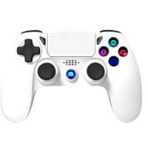 Manette Sans Fil Blanche avec Prise Jack pour casque et boutons lumineux pour PS4