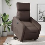 vidaXL Fauteuil inclinable électrique marron similicuir