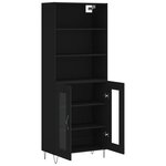vidaXL Buffet haut Noir 69 5x34x180 cm Bois d'ingénierie