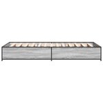 vidaXL Cadre de lit sonoma gris 90x200 cm bois d'ingénierie et métal