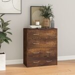 vidaXL Buffet avec 4 tiroirs 60x30 5x71 cm Chêne fumé