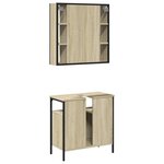 vidaXL Ensemble de meubles de salle de bain 2 Pièces chêne sonoma