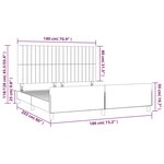 vidaXL Cadre de lit avec tête de lit Taupe 180x200 cm Tissu
