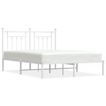 vidaXL Cadre de lit métal sans matelas et tête de lit blanc 140x200 cm