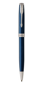PARKER Sonnet Stylo bille Bleu satiné Recharge noire pointe moyenne Coffret cadeau