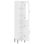 vidaXL Buffet haut Blanc brillant 34 5x34x180 cm Bois d'ingénierie