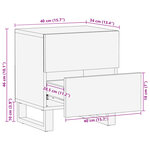 vidaXL Tables de chevet 2 Pièces 40x34x46 cm bois de manguier massif
