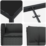 vidaXL Ensemble de salle à manger de jardin 5 pièces Noir Rattan poly
