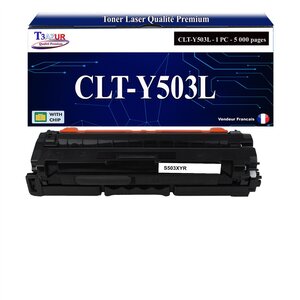 T3AZUR - Toner compatible avec Samsung CLT-Y503L pour Samsung ProXpress C3010ND C3060FR - Jaune