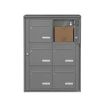 Bloc collectif Leabox 2x3  grade 3  simple face  extérieur  fixation murale  gris poussière ral 7037 finition brillante