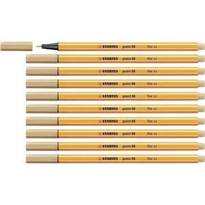 Stylo-Feutre POINT 88 Pointe Fine 0 4 mm ocre clair x 10 STABILO